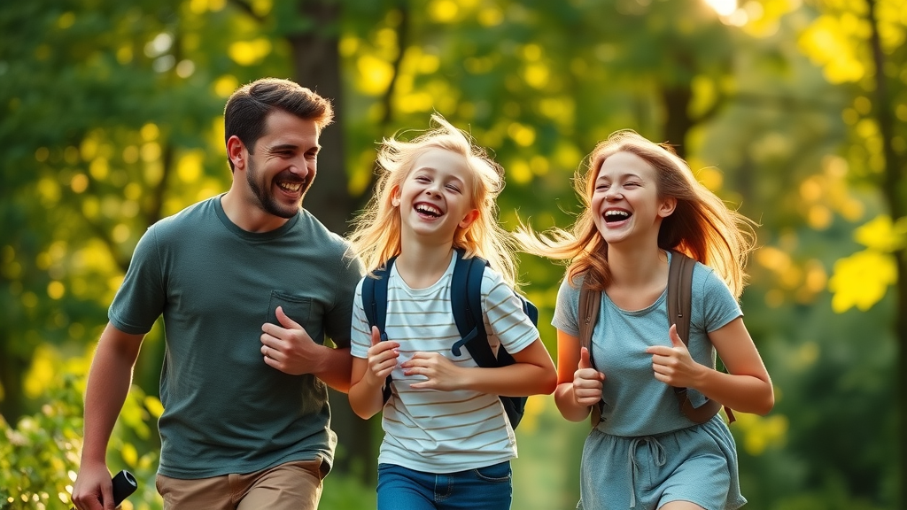 Family in Gig Harbor enjoying active lifestyle after chiropractic wellness care in vibrant park