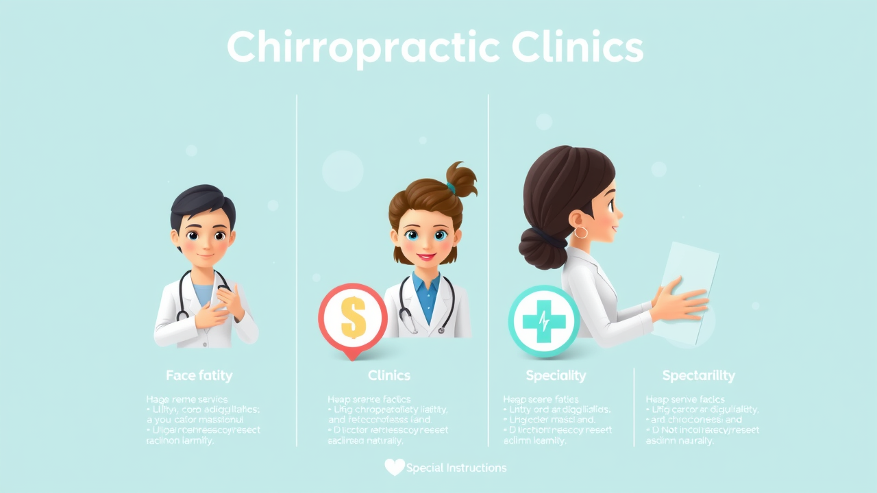 Infographic comparing chiropractic clinics in Gig Harbor with specialties, pain relief outcomes, and service offerings.