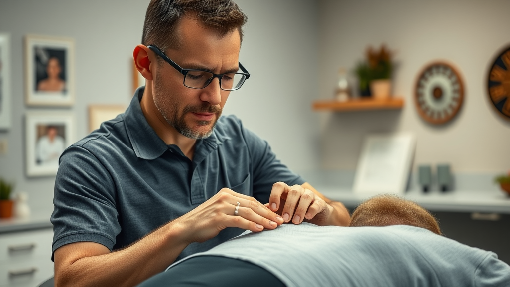 Chiropractor in Gig Harbor demonstrates spinal adjustment for sciatica relief in modern clinic