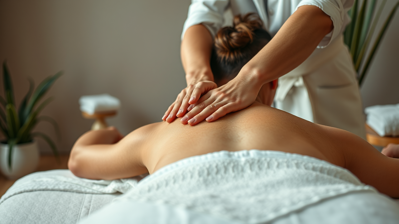 Massage therapist in Gig Harbor performing deep tissue massage on a client