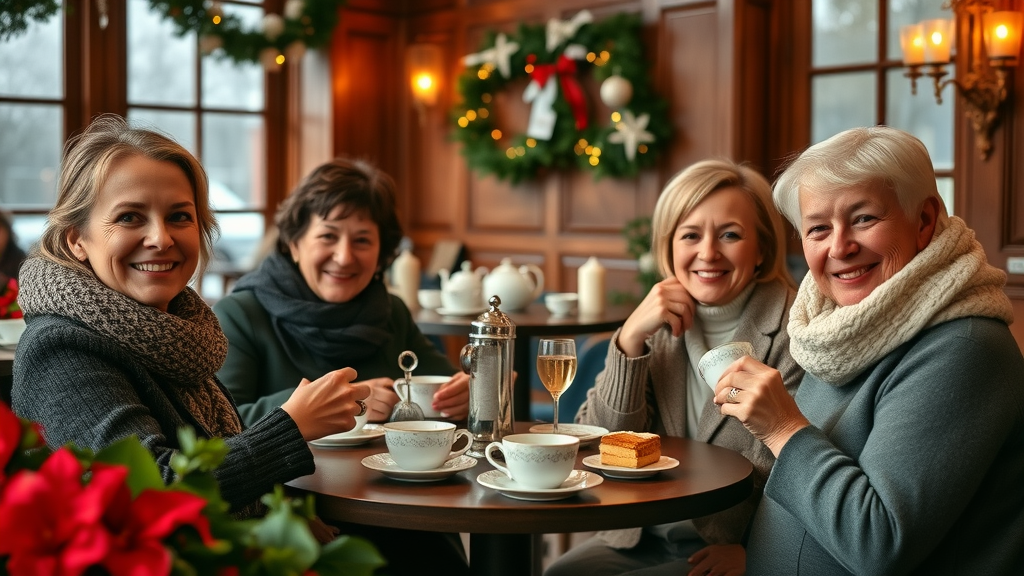 Christmas in Victoria Canada classic afternoon tea in a festive heritage tearoom.