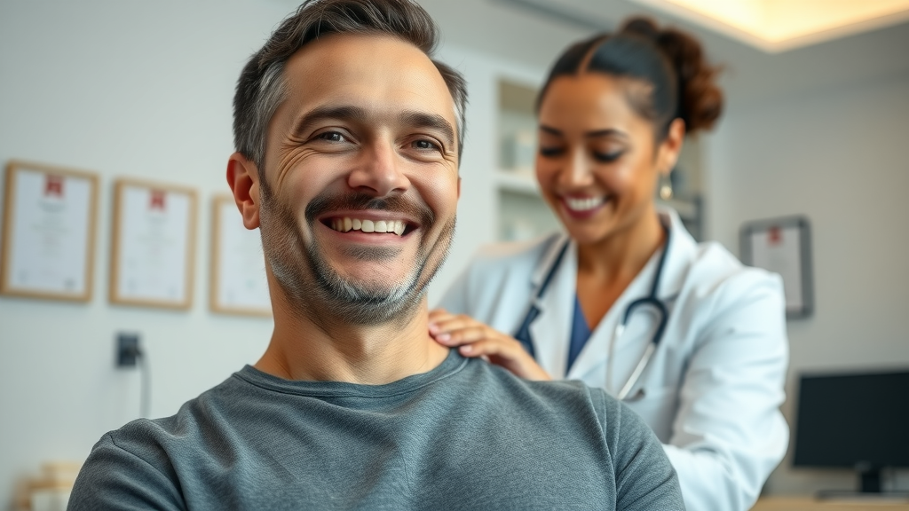 relaxed adult patient receiving gentle spinal adjustment chiropractor in gig harbor modern clinic