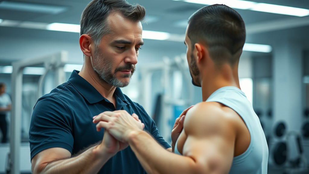 Chiropractor in Gig Harbor examining athlete