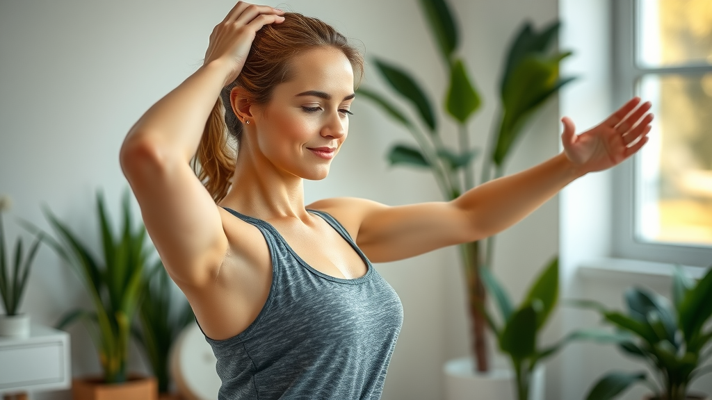 Active woman in Gig Harbor stretching after successful chiropractic and massage therapy