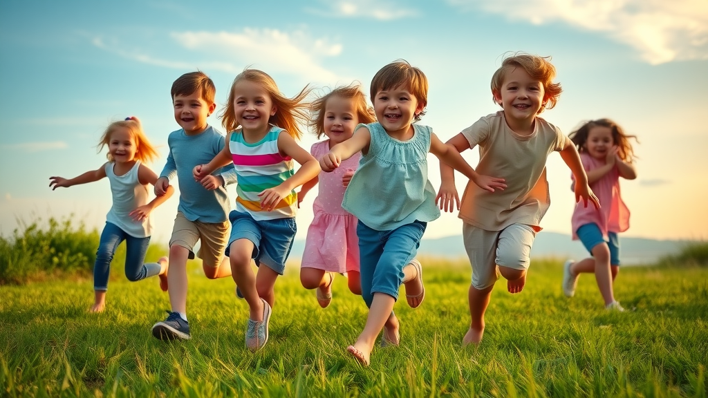 Children playing outdoors with excellent posture after visiting a chiropractor in Gig Harbor for pediatric care.