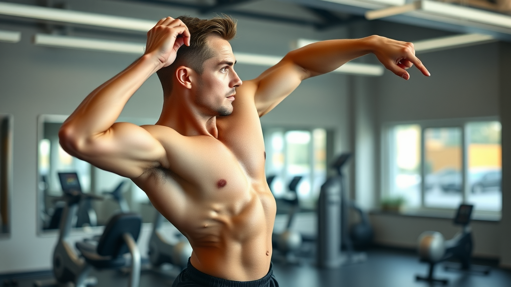 Athletic individual stretching in a Gig Harbor wellness center to improve range of motion and prevent back pain