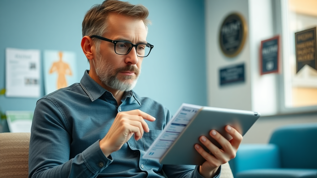 patient thoughtfully selecting chiropractic wellness center in Gig Harbor, back pain chiropractor gig harbor, digital tablet