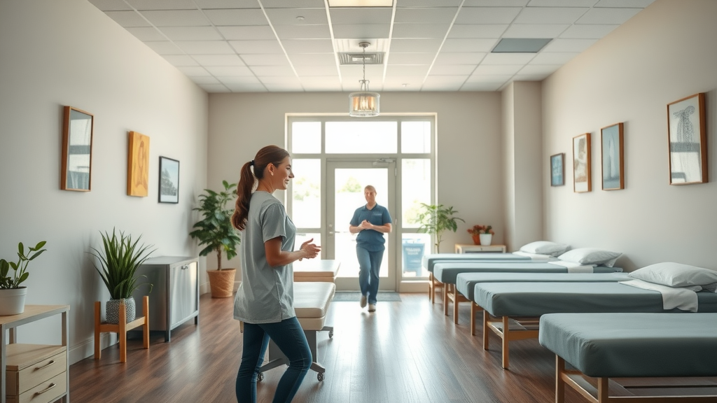 Inviting chiropractic wellness center in Gig Harbor with staff welcoming a patient, promoting back pain chiropractor gig harbor and pain relief