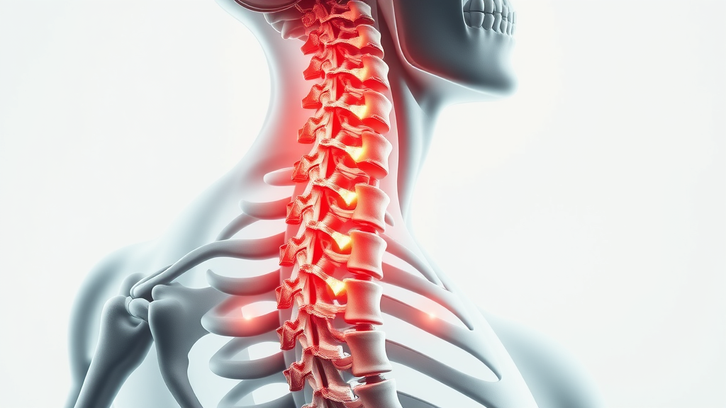 Detailed anatomical illustration of the human spine highlighting injuries, showing why a back pain chiropractor gig harbor is important for auto accident recovery