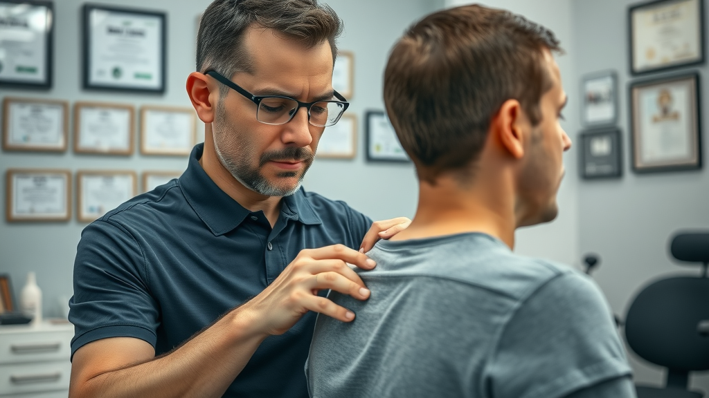 Professional chiropractor in Gig Harbor performing a spinal adjustment, demonstrating back pain chiropractor gig harbor expertise with pain relief in a clinical setting