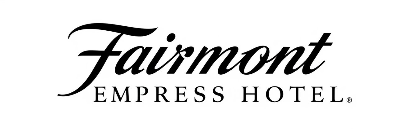 Fairmont Empress Hotel logo in classic calligraphy, christmas in victoria canada
