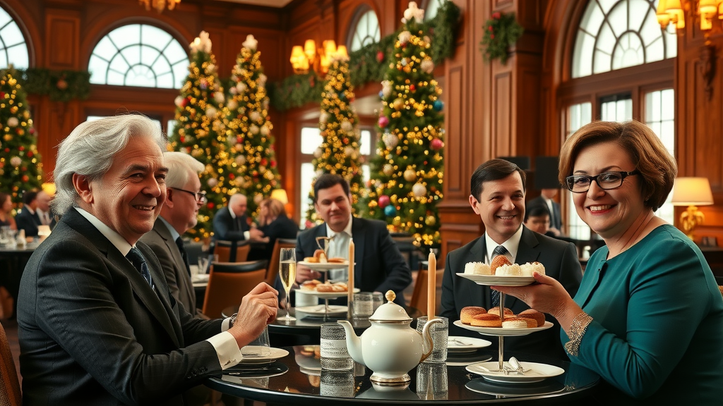 Elegant holiday Afternoon Tea in Victoria Canada at the Fairmont Empress