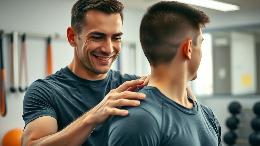 Chiropractor performing back adjustment on young athlete, promoting pain relief and range of motion in Gig Harbor clinic