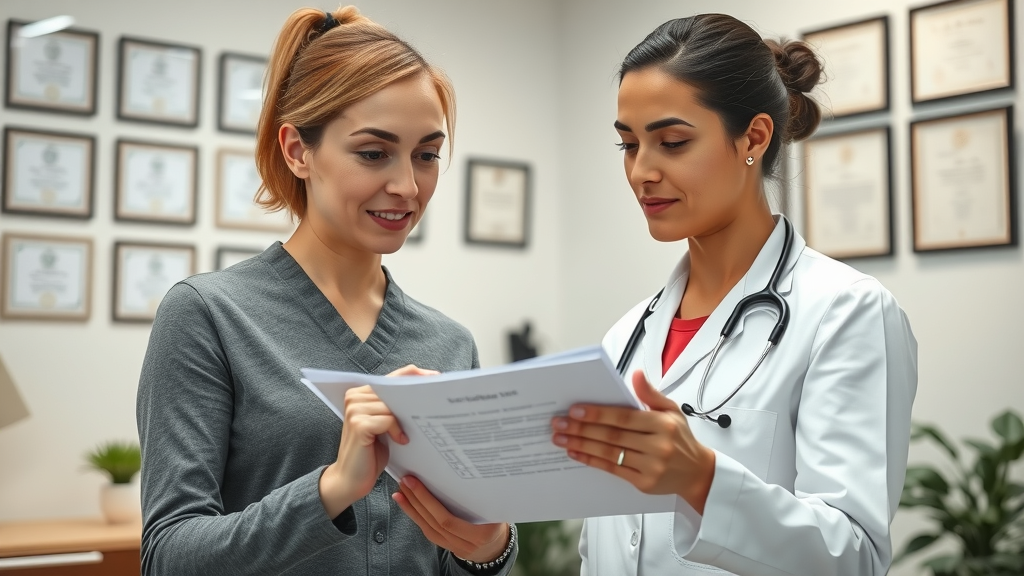 Patient and chiropractor in Gig Harbor reviewing checklist for best chiropractic care