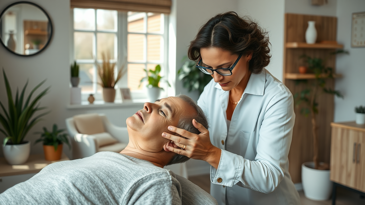 Back pain chiropractor in Gig Harbor providing relaxing spinal adjustment in a serene office