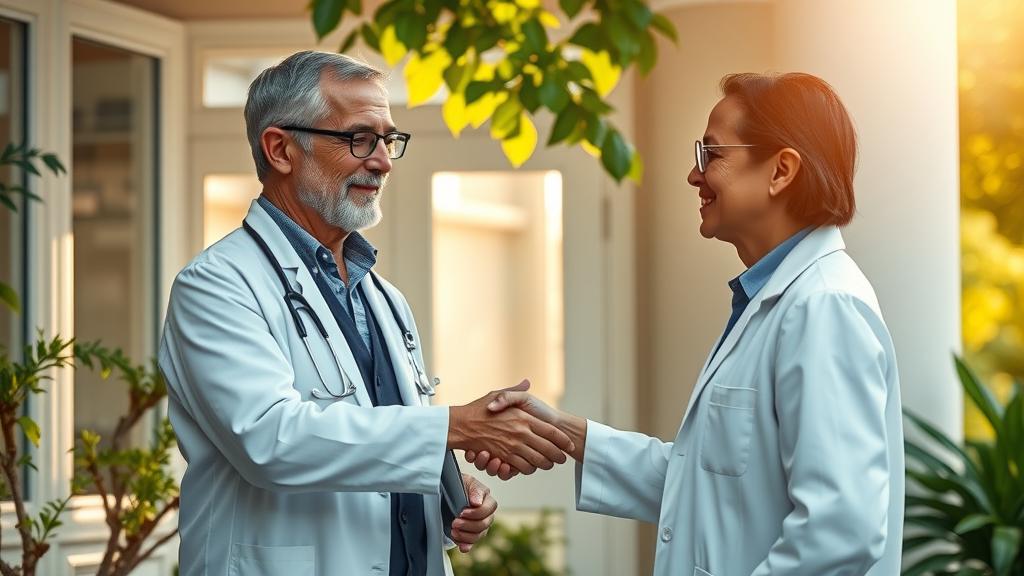 Doctor and patient in Gig Harbor shaking hands after chiropractic consultation