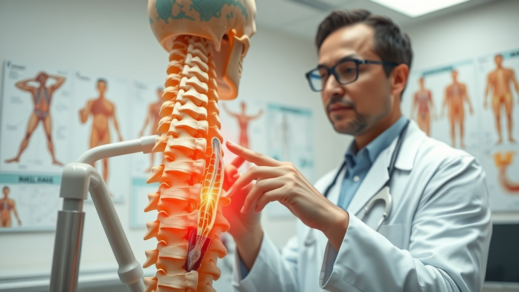 Detailed spinal anatomy of pinched nerve with doctor explanation in Gig Harbor chiropractic clinic