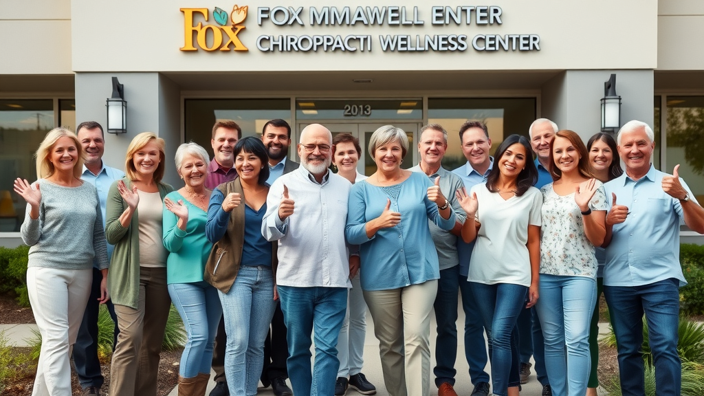 diverse group of back pain chiropractor gig harbor patients celebrating recovery at wellness center