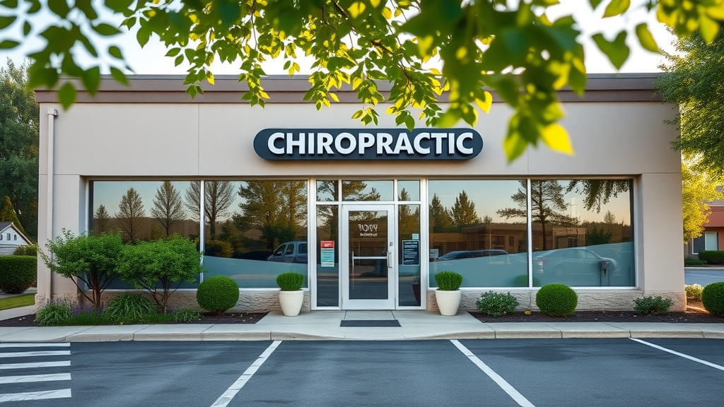 Back pain chiropractor Gig Harbor welcoming clinic exterior with lush greenery and comfortable parking