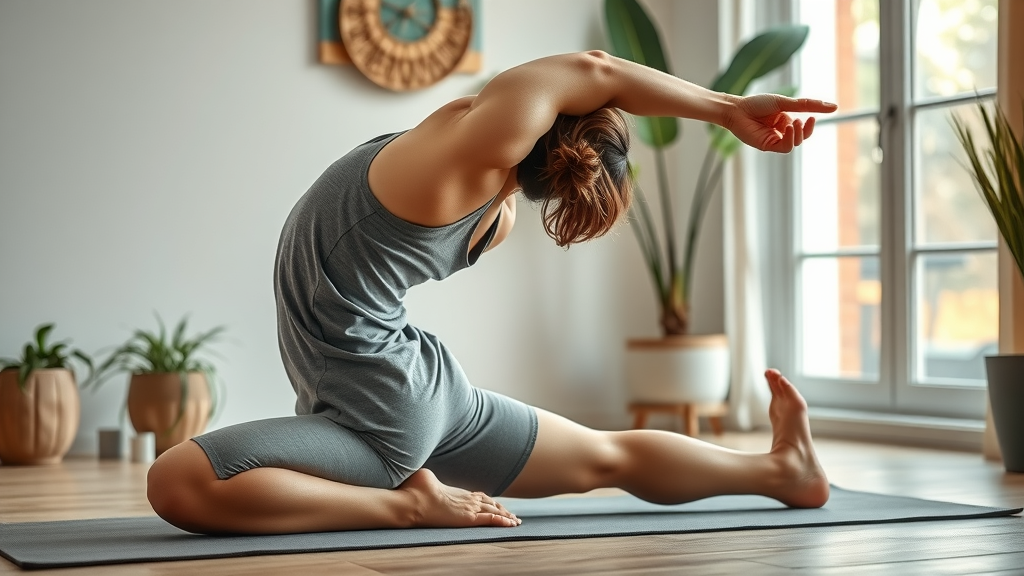 Back pain chiropractor Gig Harbor client performs Cat-Cow stretch at home for pain relief