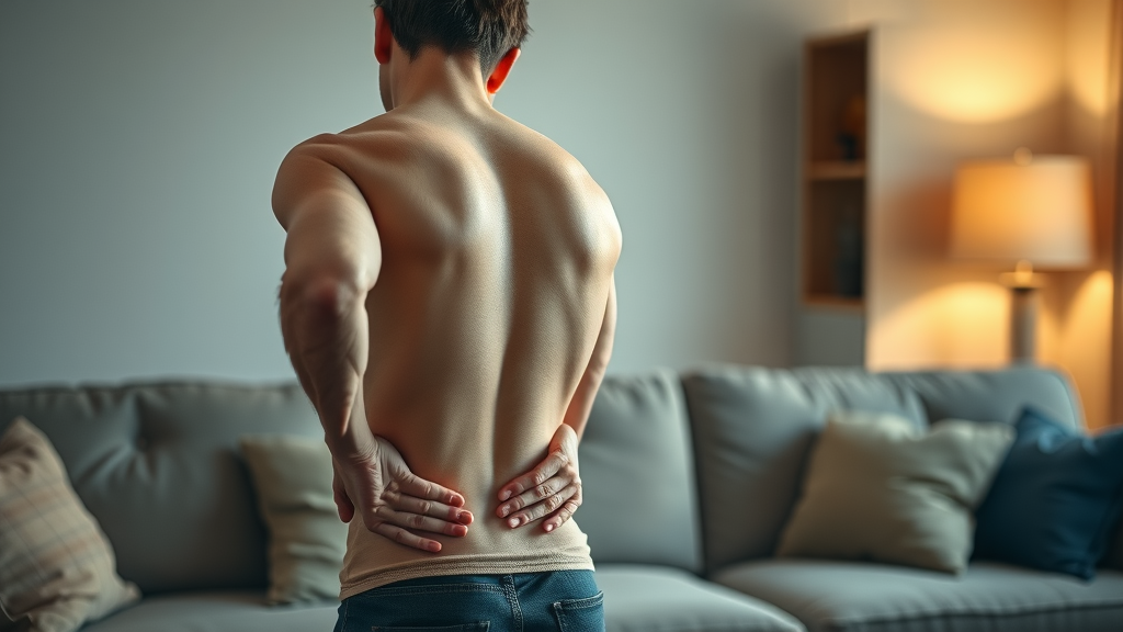 Concerned individual with back pain considers chiropractic treatment in Gig Harbor