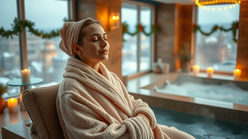 Relaxing spa day at the Empress hotel during Christmas in Victoria Canada