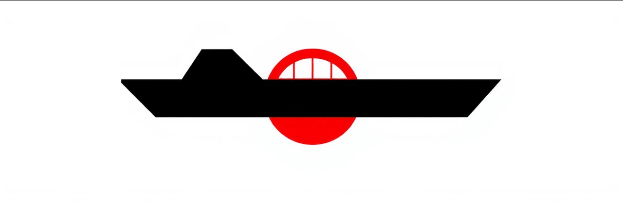 Black Ball Ferry Line logo for M.V. Coho with bold colors and clear text