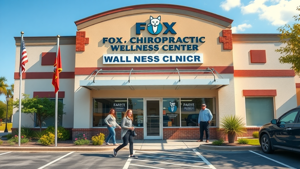 Exterior of Fox Chiropractic Wellness Center in Gig Harbor, vibrant and welcoming atmosphere—neck pain chiropractor wellness center.