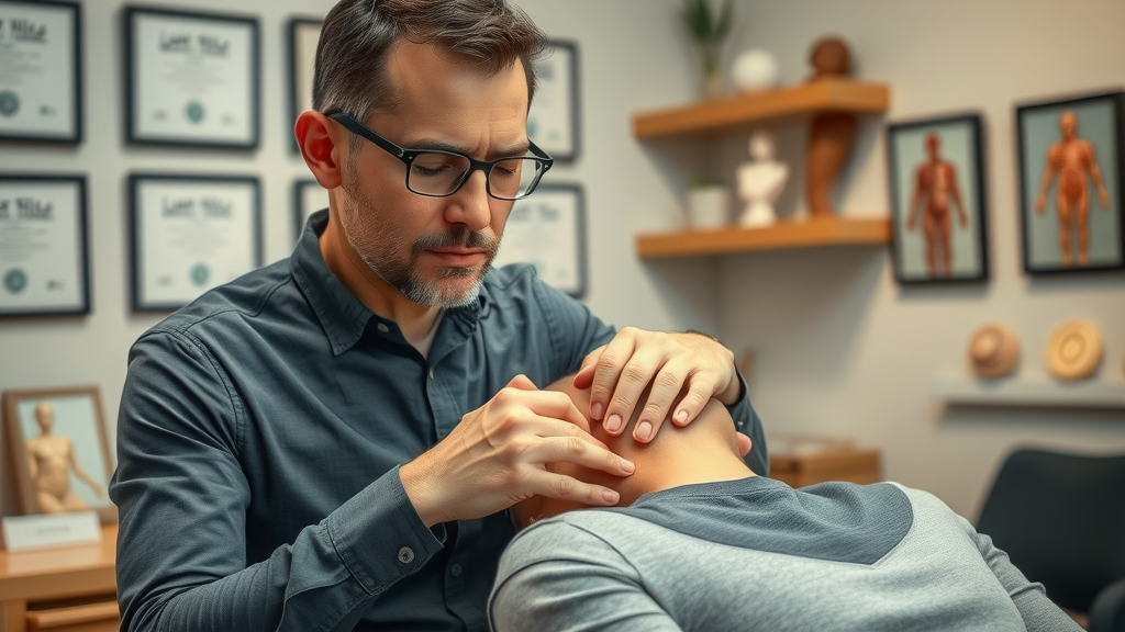 Chiropractor in Gig Harbor performing gentle neck adjustment for pinched nerve relief