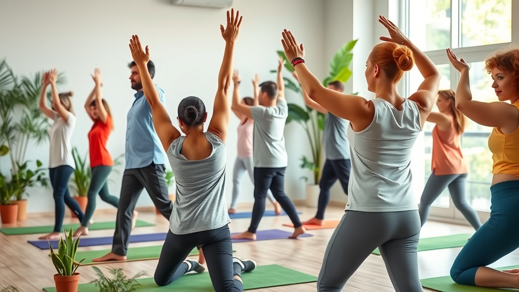 Gig Harbor chiropractic wellness center group session for posture and stretching, supervised by chiropractic doctor