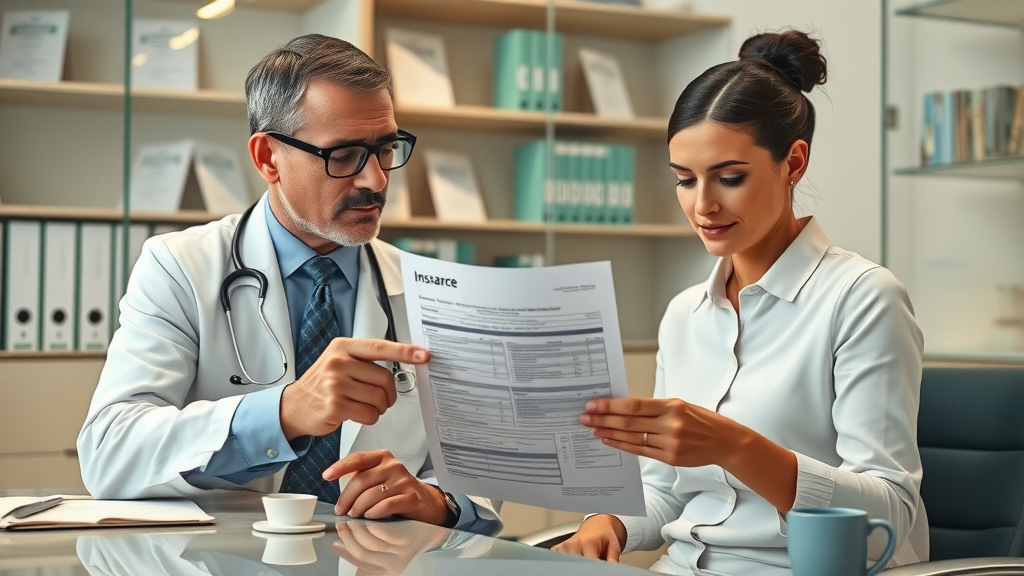 Chiropractic doctor in Gig Harbor assists patient with insurance paperwork, illustrating clinic transparency and care