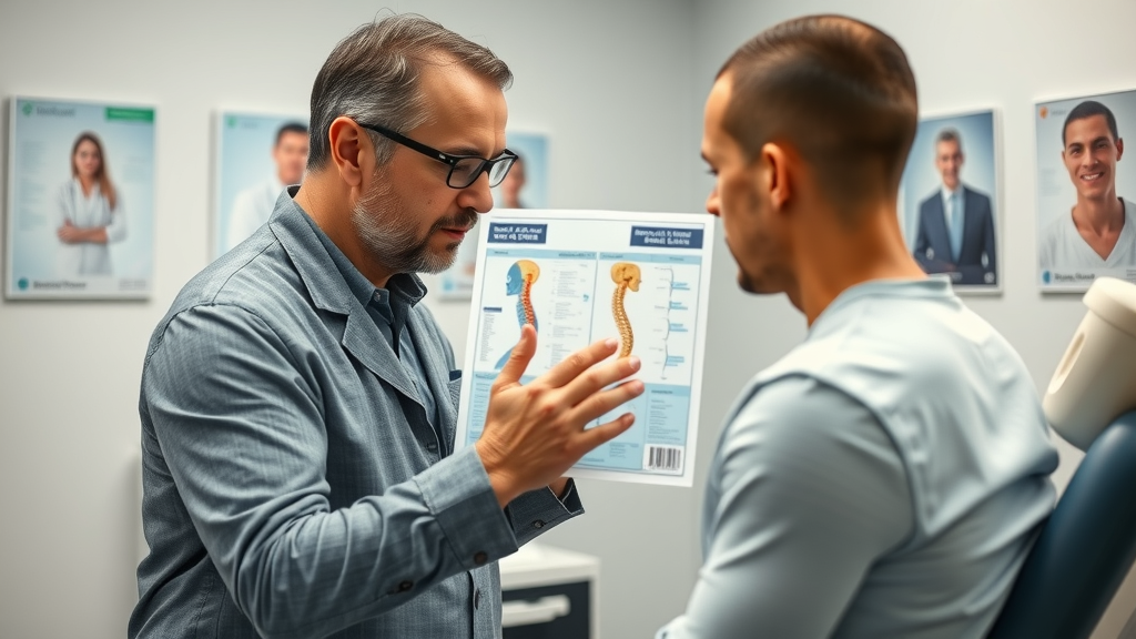 Neck pain chiropractor Gig Harbor diagnosing a patient for neck and spine issues in a professional clinic environment.