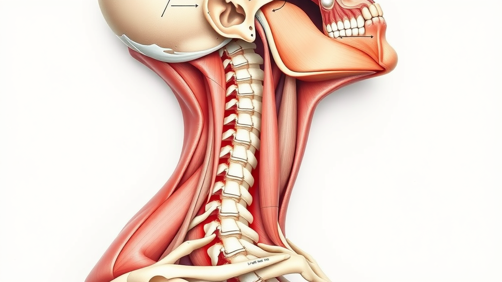 Human neck anatomy including spine and muscles, illustrating neck pain causes and chiropractic benefits for Gig Harbor residents.
