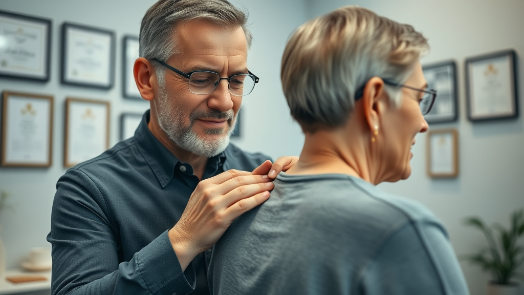 neck pain chiropractor gently treating a senior in Gig Harbor - chiropractic care for senior neck pain