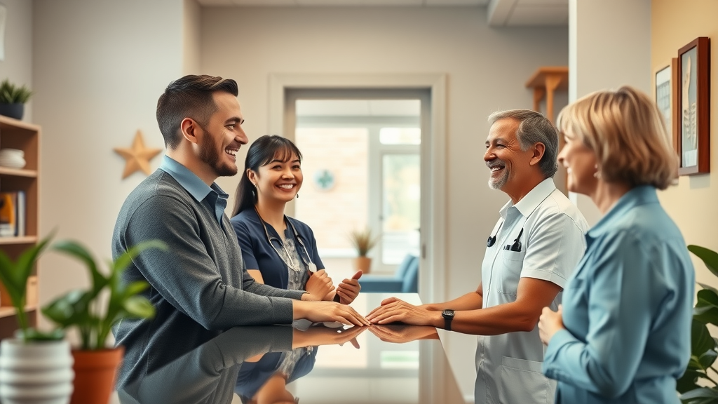 back pain chiropractor gig harbor welcoming patient at chiropractic wellness center