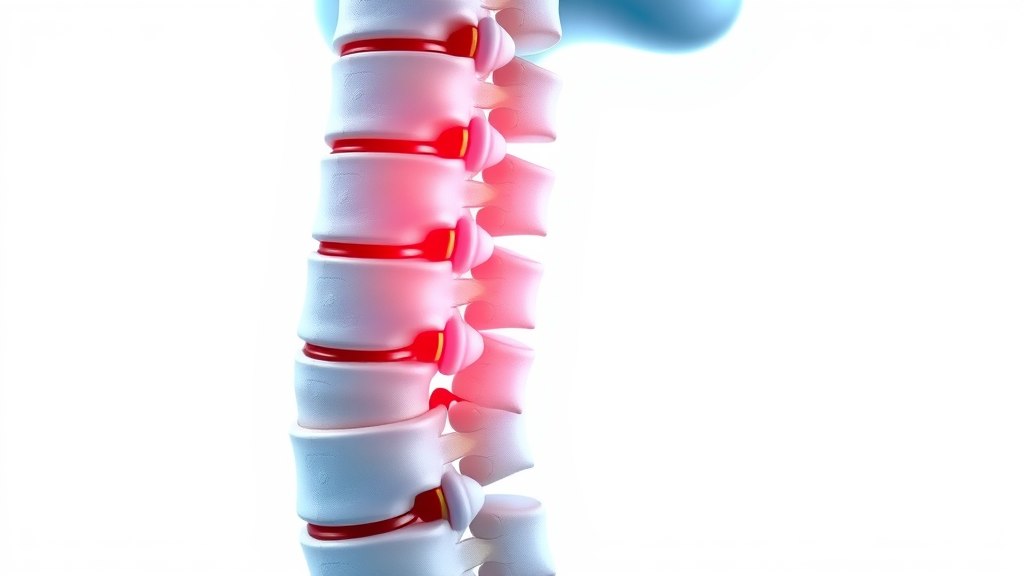 herniated disc medical illustration with spine and nerve root for back pain chiropractor Gig Harbor