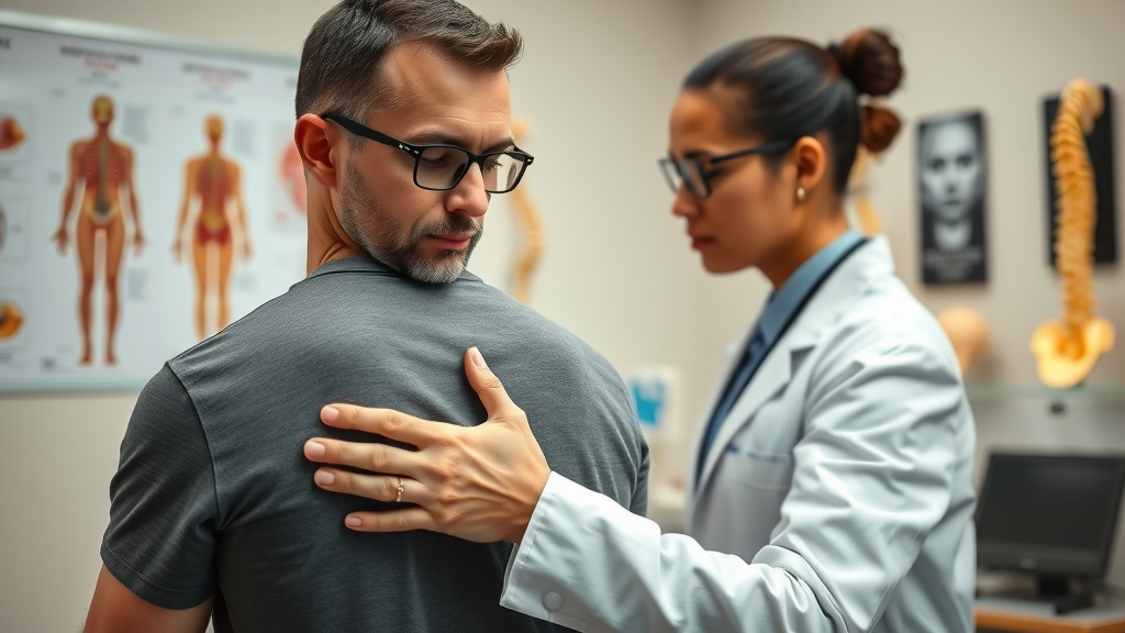 Attentive chiropractor in Gig Harbor examining patient