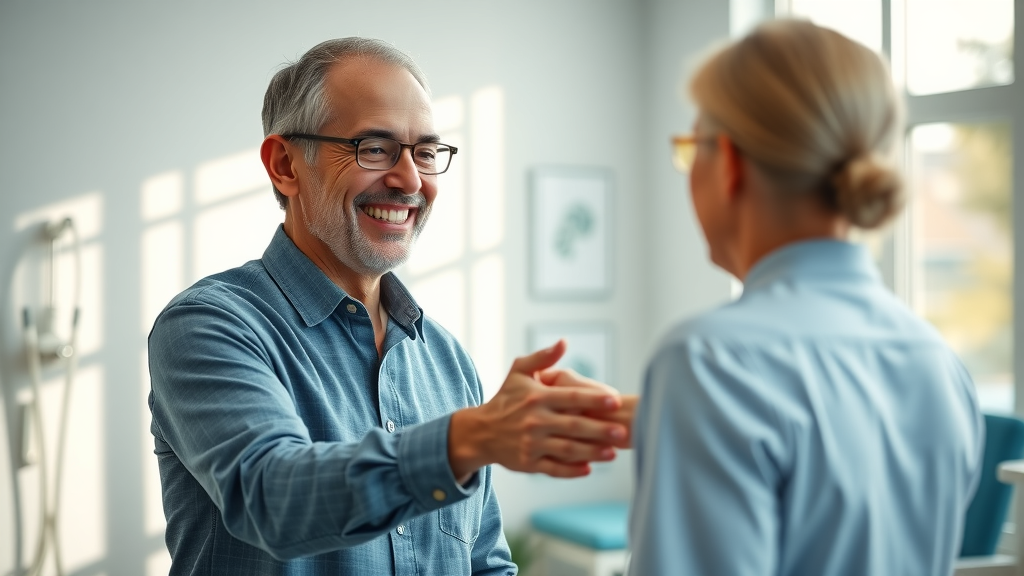 patient experiencing pain relief after a chiropractic session in Gig Harbor