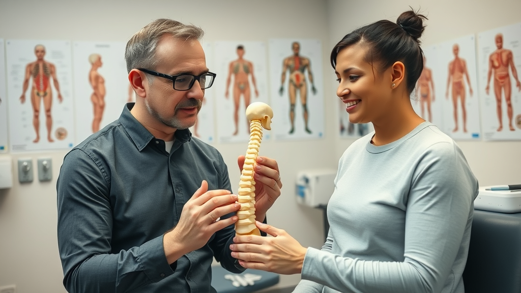 experienced chiropractor consulting with patient for back pain in Gig Harbor, explaining chiropractic treatment