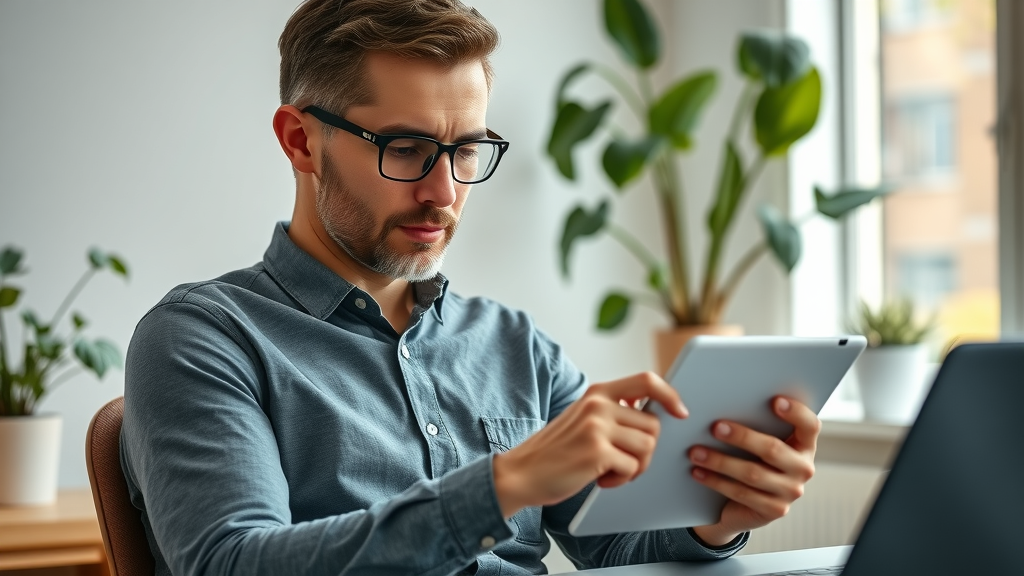health-conscious individual researching holistic chiropractor gig harbor on a tablet in a bright home office