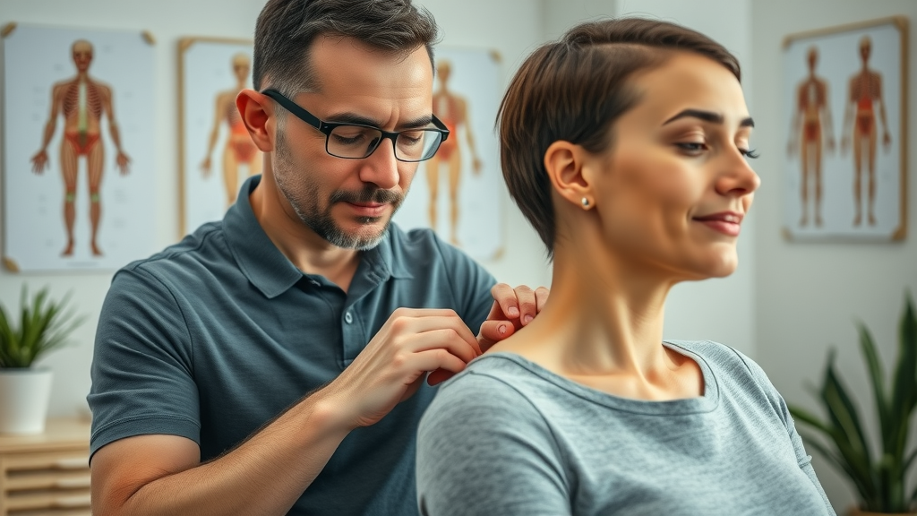 Chiropractor performing gentle spinal adjustment on relaxed patient; holistic chiropractor gig harbor