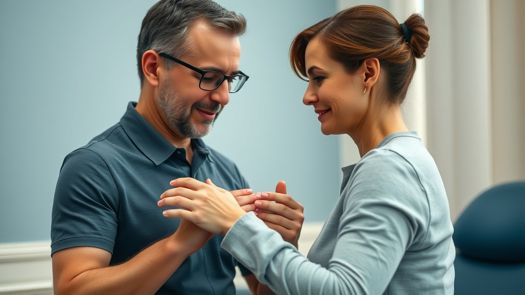 Compassionate chiropractor evaluating a patient