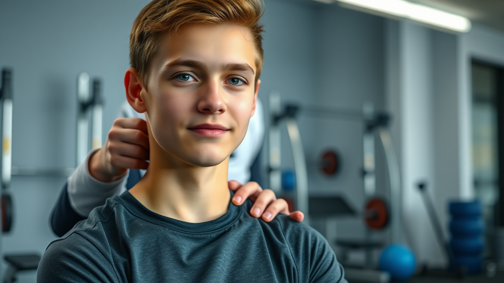 A focused teenage athlete receives gentle chiropractic adjustment from a holistic chiropractor in Gig Harbor to recover from sports injuries and maintain academic success.
