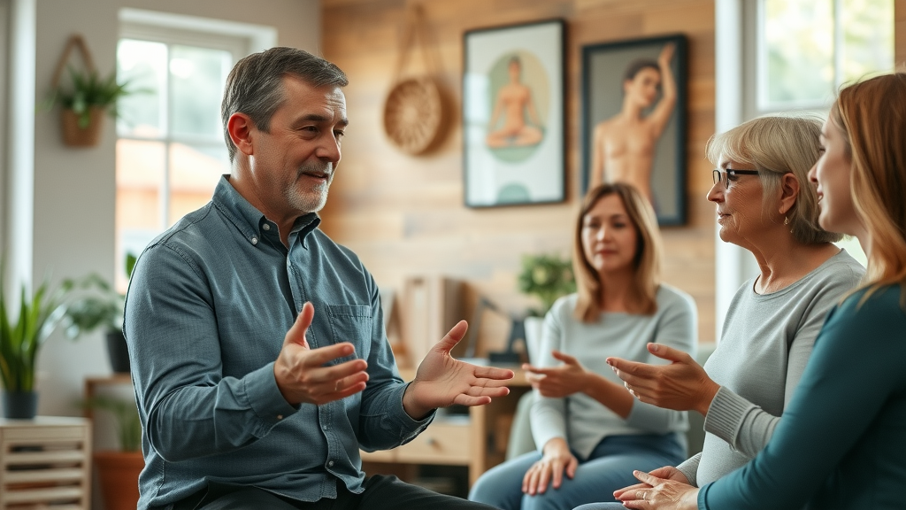 Cheerful family of four enjoying a walk in a scenic Gig Harbor neighborhood, representing holistic chiropractor gig harbor wellness