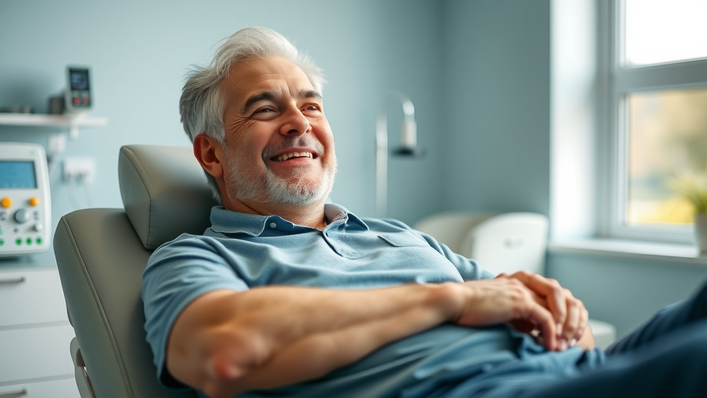 Modern laser therapy being performed on a patient