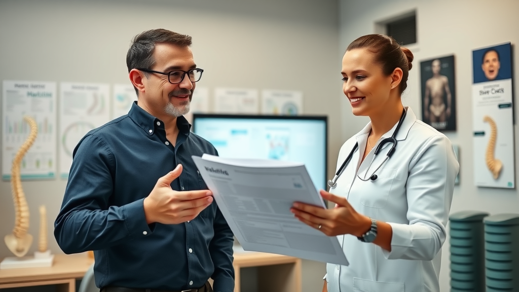 Happy adult patient relaxing during spinal decompression therapy at a Gig Harbor chiropractic wellness center for pain relief